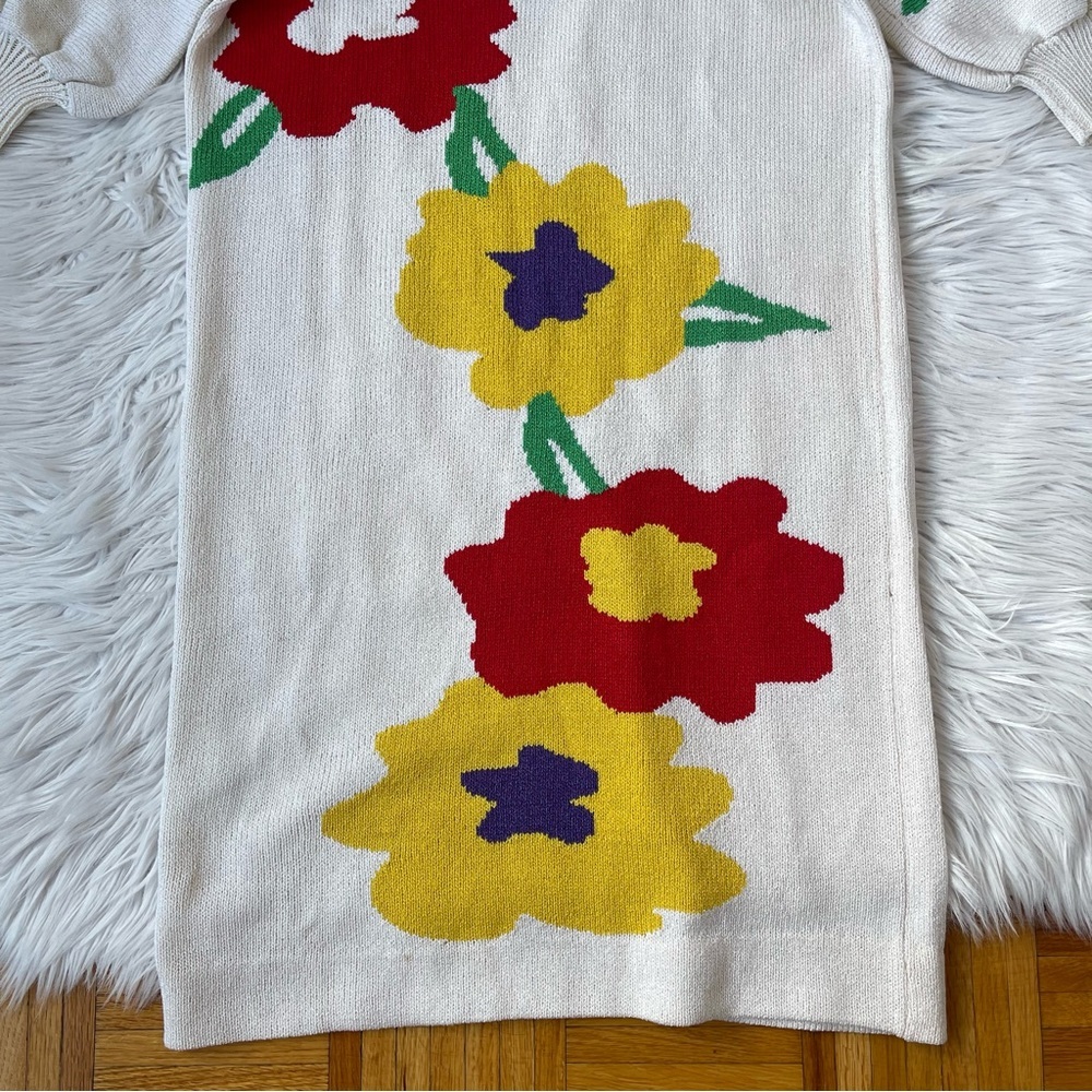 ANTONELLA PREVE vintage Floral knitted  Sweater Dress - Picture 9 of 15